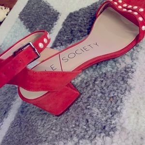 Sole society red block heels